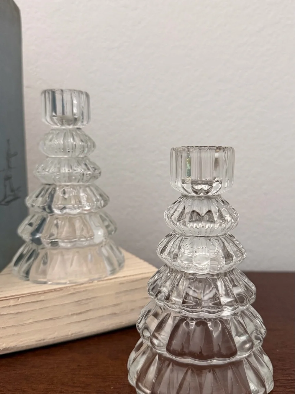 Clear Glass Tiered Tree Candle Holder - Home Accents